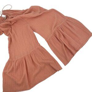 ANAAK Size 0 XS/S Banyan Tiered Jumpsuit Light Coral Gauze Cotton MISSING BELT